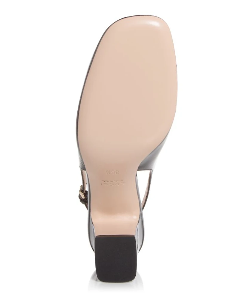 Women's Horsebit Patent Slingback Pumps