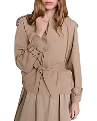 Short Water Repellant Trench Jacket