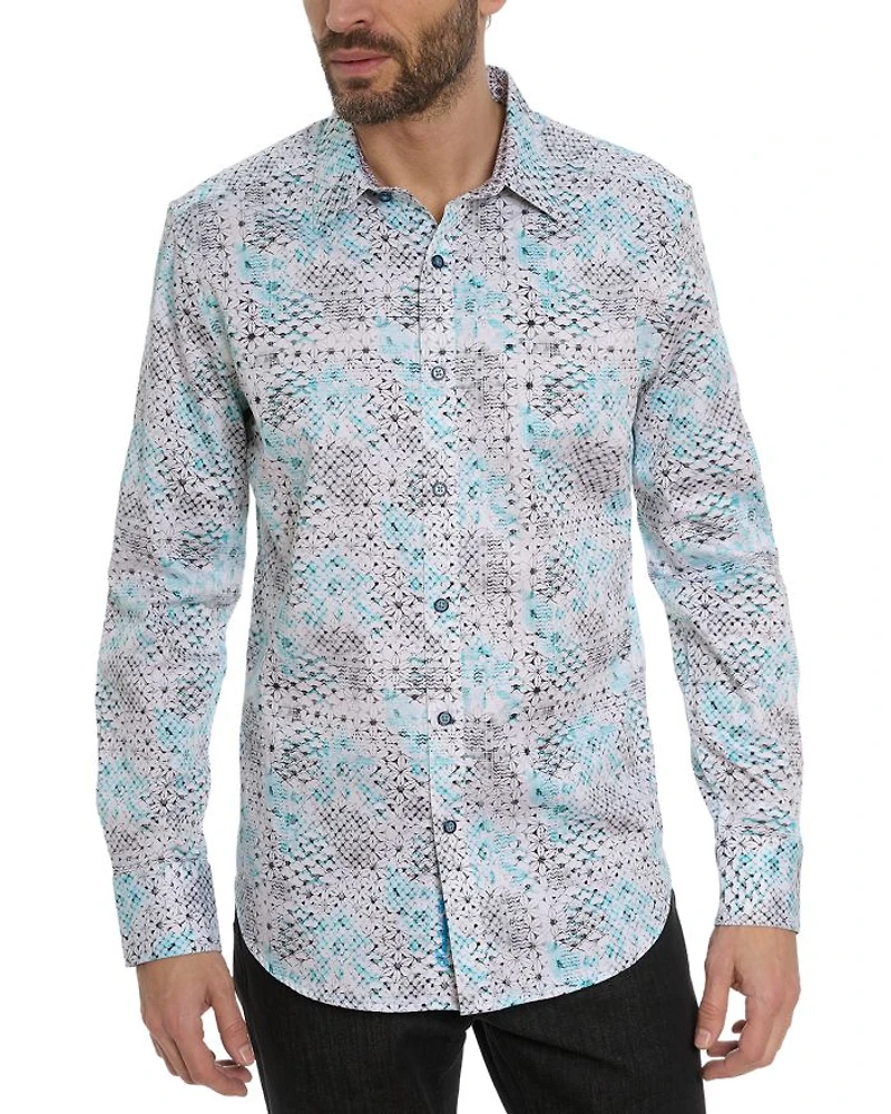 Hendriks Button Front Printed Shirt