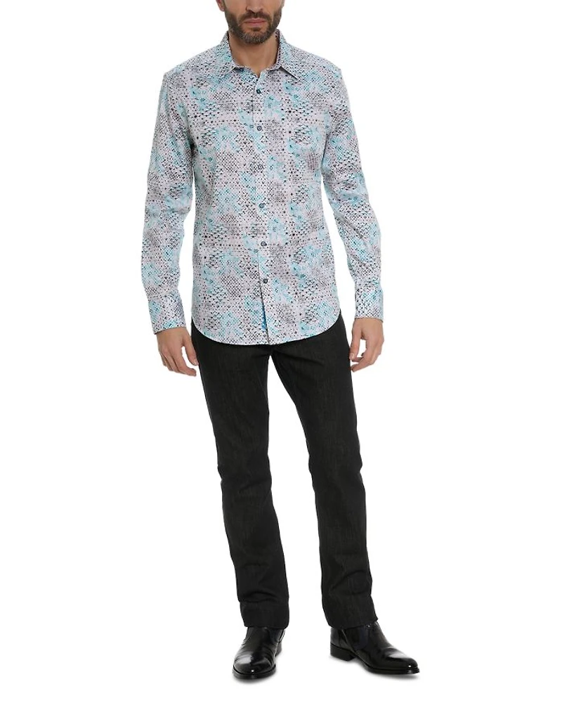 Hendriks Button Front Printed Shirt