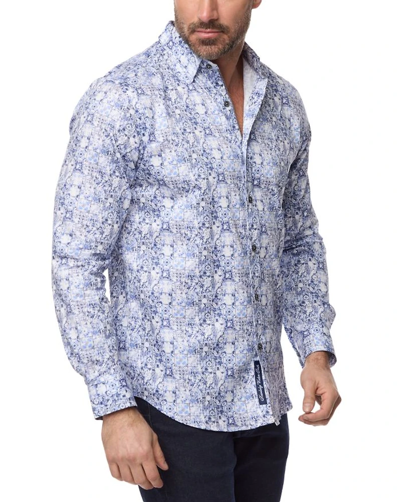 Kano Button Front Printed Shirt