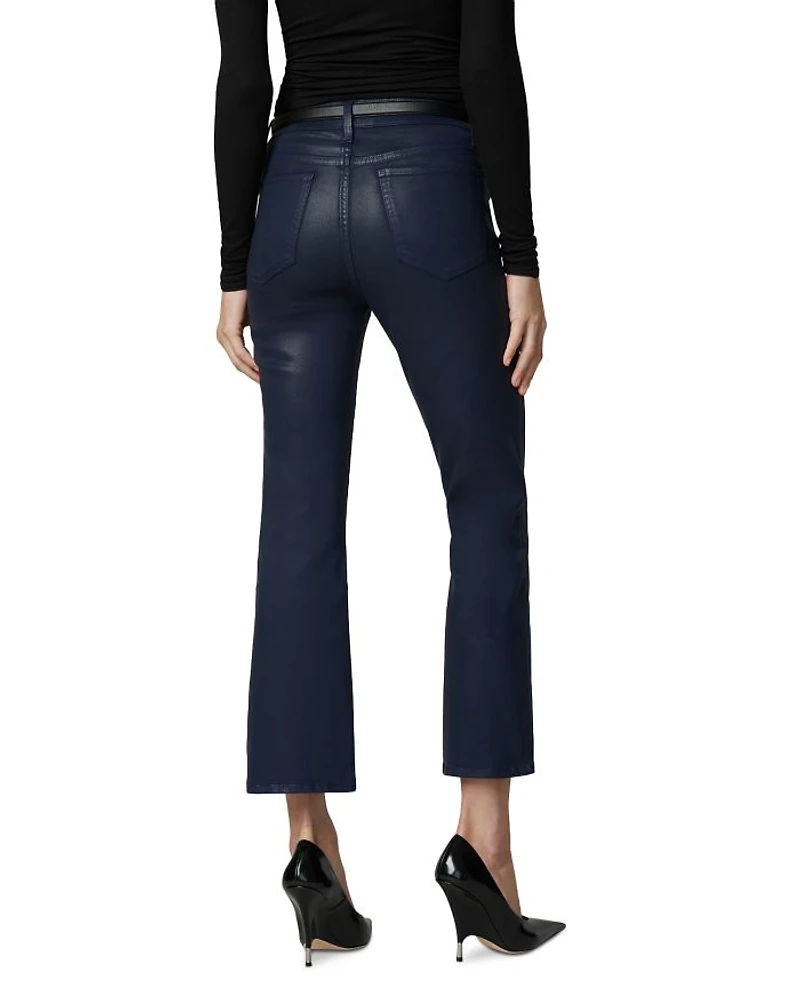 The Callie Coated High Rise Cropped Bootcut Jeans Navy