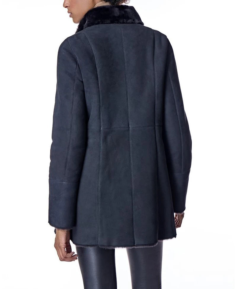 Shearling Jacket with Stand Collar