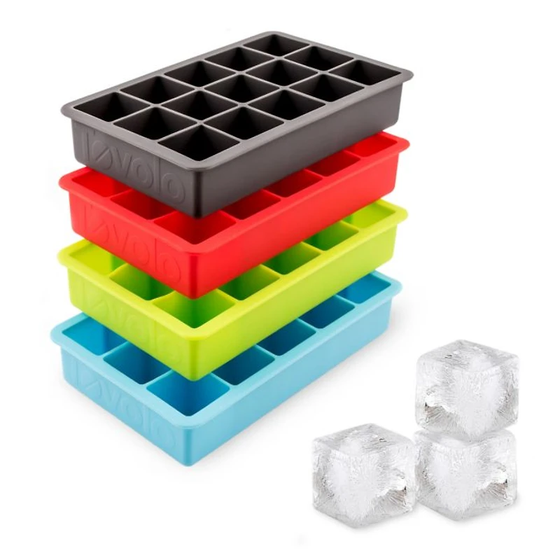 Perfect Cube Silicone Ice Trays, Set of 4