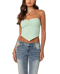 Edikted Cinched Strapless Triangle Top