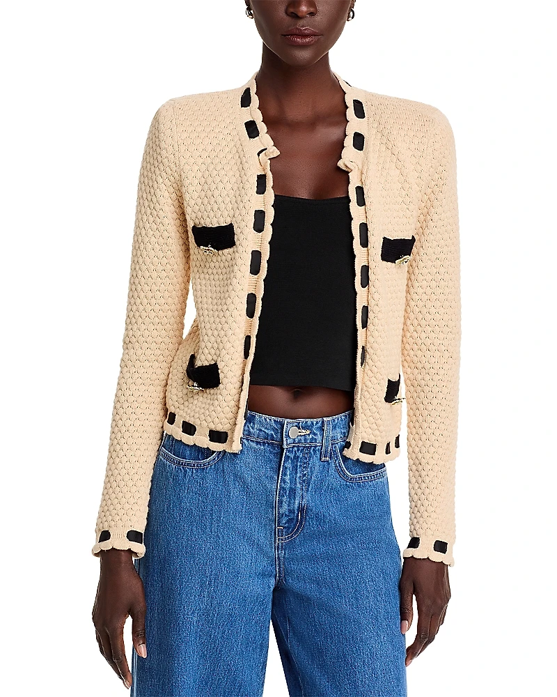 L'Agence Astor Contrast Trim Cardigan