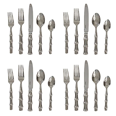 Juliska Bamboo 20 Piece Flatware Set, Polished