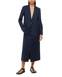 Pinstriped Tailored Midi Skirt