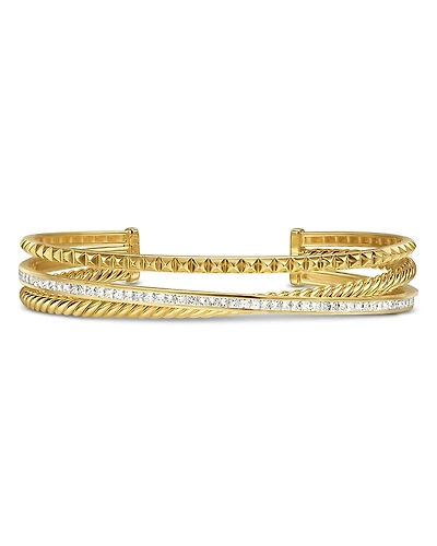 David Yurman Crossover Trio Three Row Cuff Bracelet