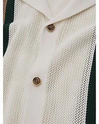 Danube Wide Stripe Button Front Camp Shirt