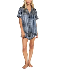 Inez Printed Washable Silk Short Pajama Set