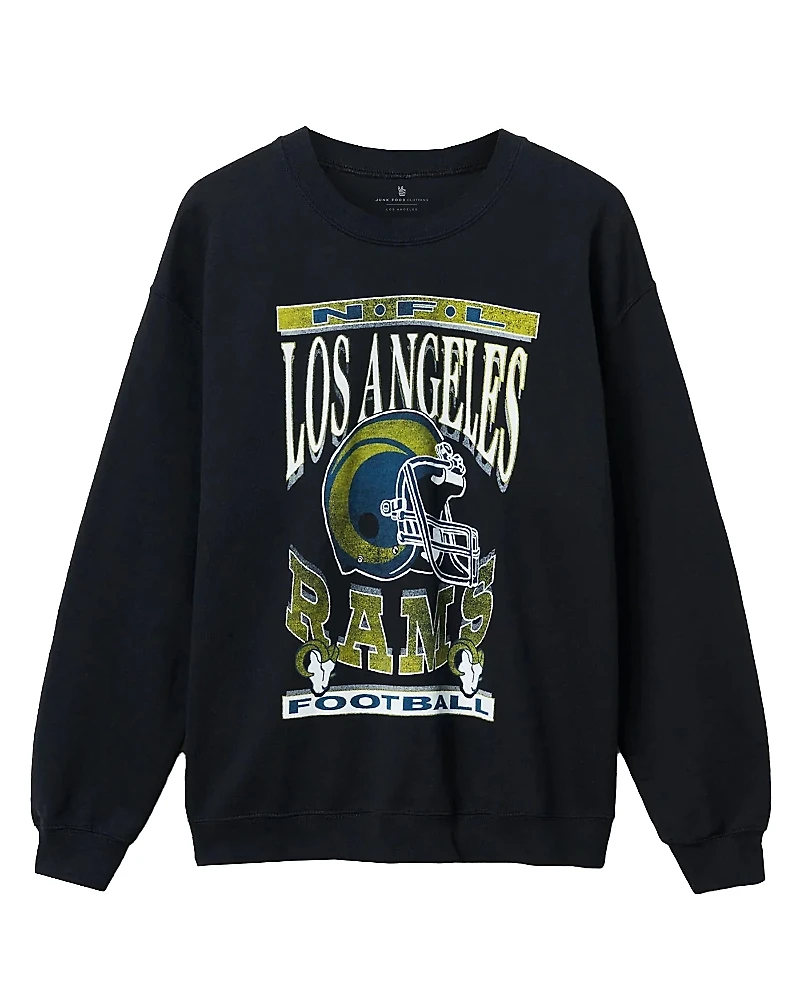 Junk Food Clothing Unisex Nfl Los Angeles Rams Helmet Flea Market Crew
