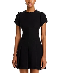 Nova Fringe Trim Bouclé Mini Dress