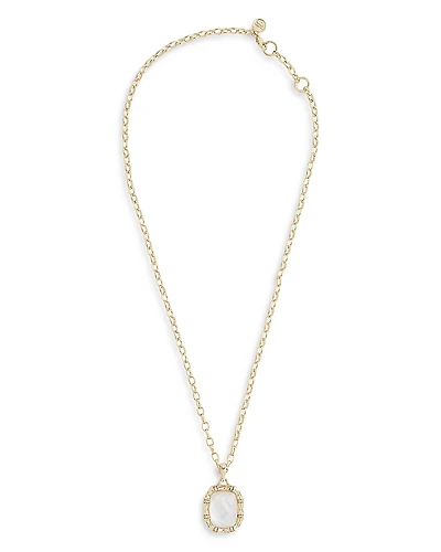 Anabel Aram Bamboo White Stone Pendant Necklace