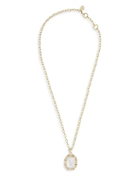 Anabel Aram Bamboo White Stone Pendant Necklace