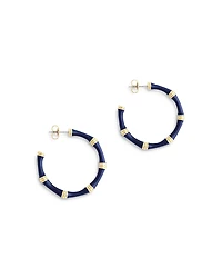 Anabel Aram Enamel Bamboo Shaped Hoop Earrings