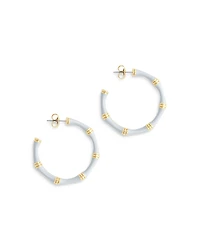 Anabel Aram Enamel Bamboo Shaped Hoop Earrings