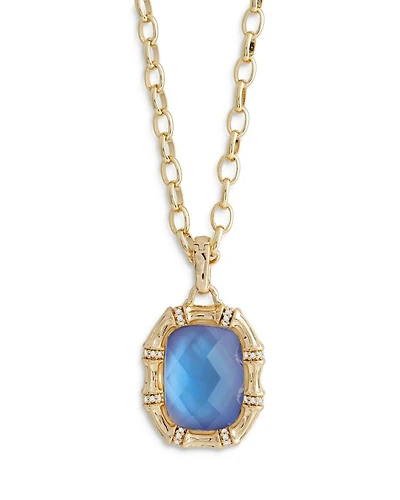 Bamboo Stone Pendant Necklace in 18K Gold Plated