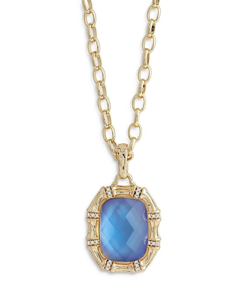 Anabel Aram Bamboo Stone Pendant Necklace