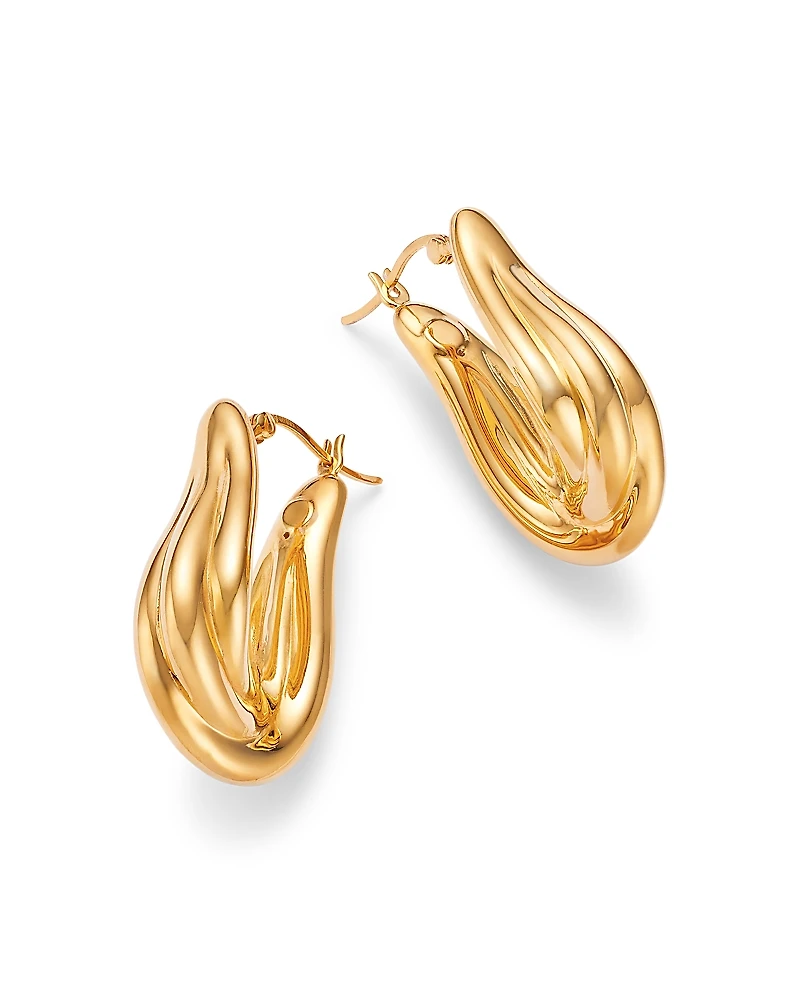 Bloomingdale's Fine Collection Polished Graduated Hoop Earrings