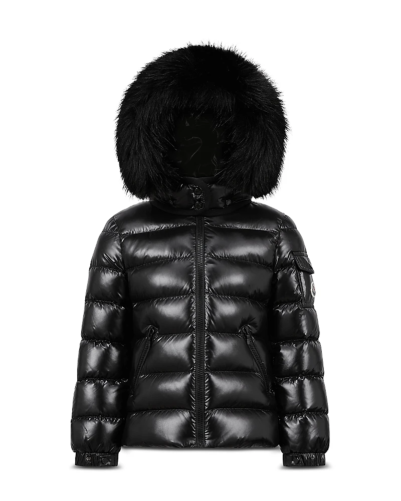 Moncler Girls' Badyf Faux Fur Trim Jacket - Big Kid