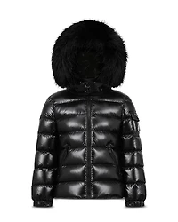 Moncler Girls' Badyf Faux Fur Trim Jacket - Big Kid