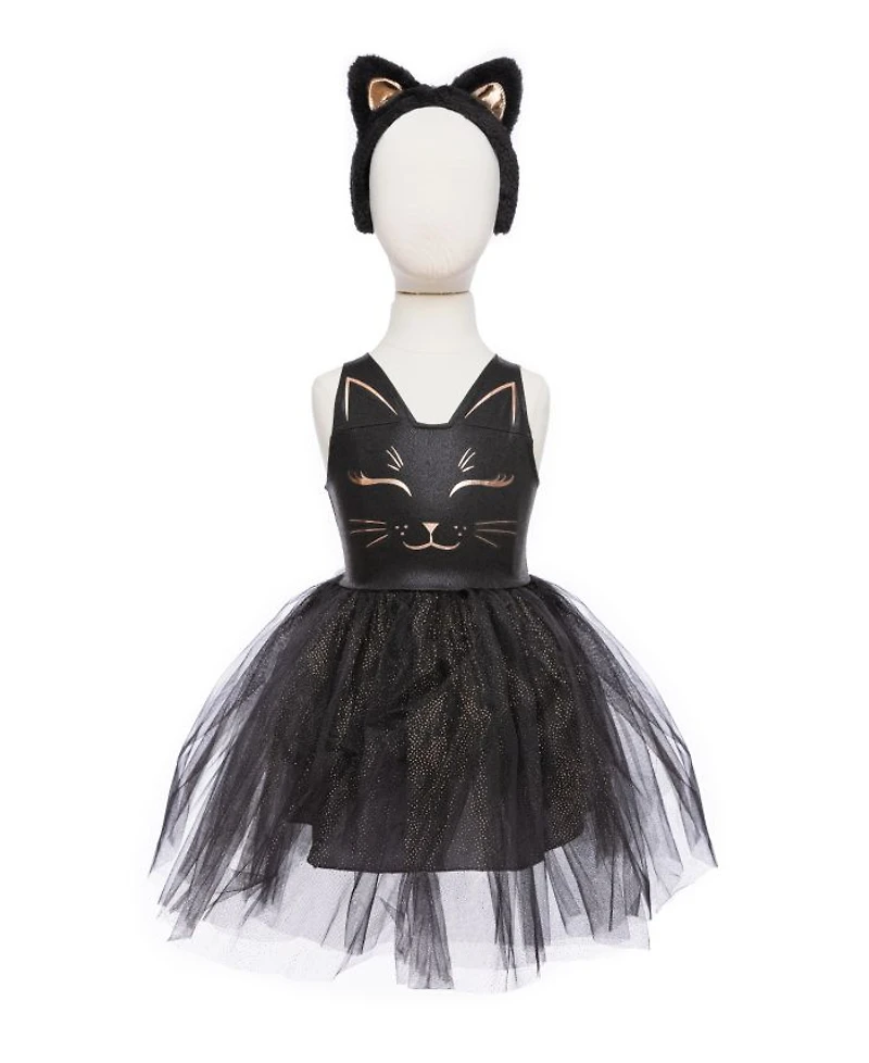 Black Cat Dress & Headpiece Costume - Ages 5-6 Years