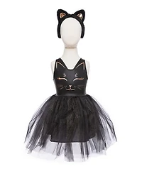 Black Cat Dress & Headpiece Costume - Ages 5-6 Years
