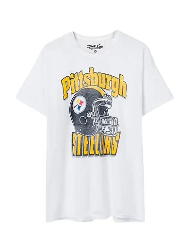 Junk Food Clothing Unisex Nfl Pittsburgh Steelers Throwback Helmet Flea Market Tee