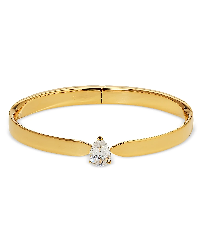 Nadri Cubic Zirconia Pear Solitaire Bangle Bracelet
