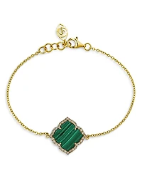 Piranesi 18K Yellow Gold Capri Fiore Bracelet with Malachite and Diamonds