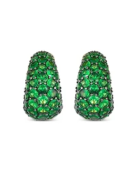 Piranesi 18K Yellow Gold Dome Huggie Hoop Earrings with Green Tsavorite Garnets