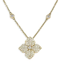 Piranesi 18K Yellow Gold Fiore Diamond Small Flower Pendant Necklace
