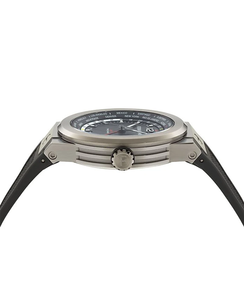 F-80 GMT Worldtime Silicone Watch, 43mm