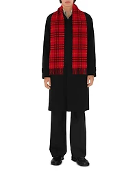 Narrow Check Cashmere Scarf