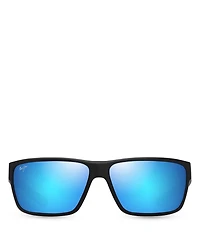 Uila Rectangular Wrap Sunglasses, 62mm