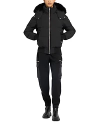 Cloud Shearling Trim Down Bomber Jacket
