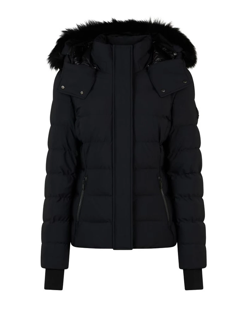 Betta Shearling Trim Down Puffer Jacket