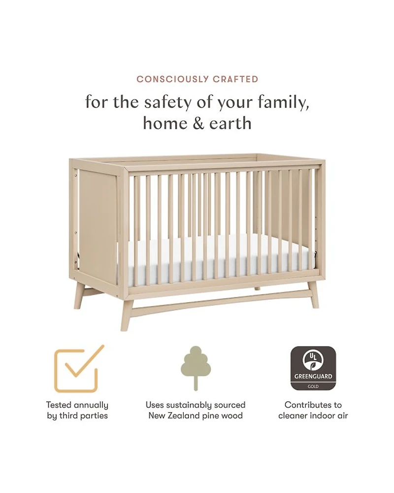 Peggy 3 in 1 Convertible Crib With Toddler Bed Conversion Kit
