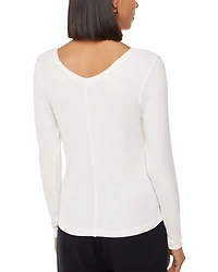 Essentials Ribbed V Neck Top