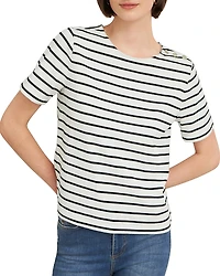 Hobbs London Bethan Striped Crewneck Top