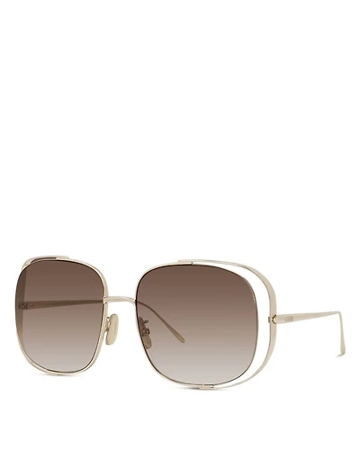 Signature Rectangular Sunglasses, 57mm