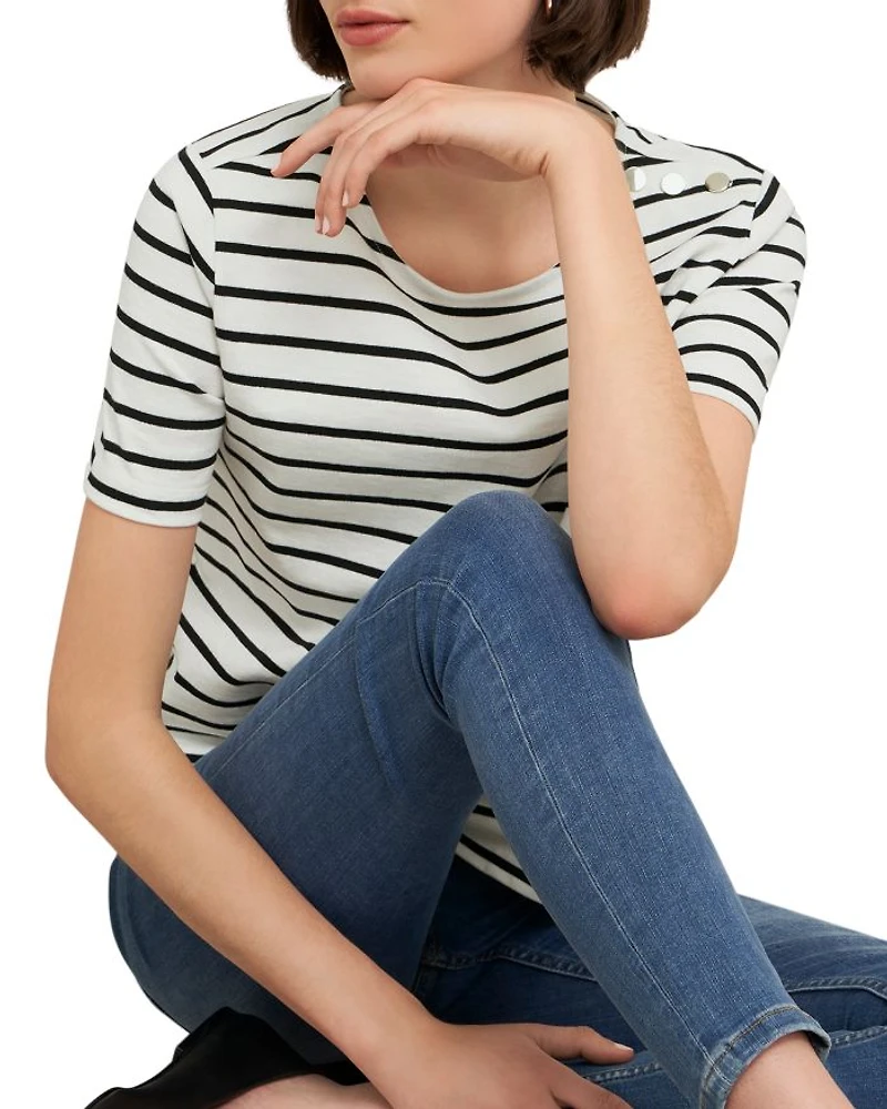 Bethan Striped Crewneck Top