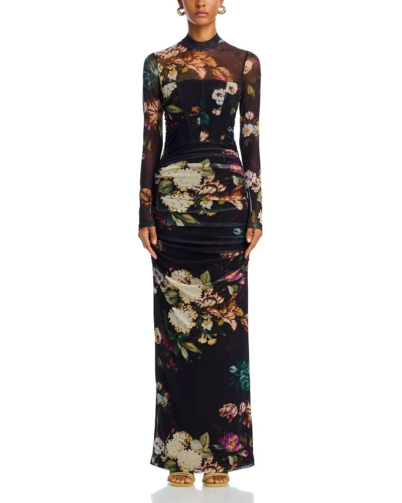 Lexington Floral High Neck Gown