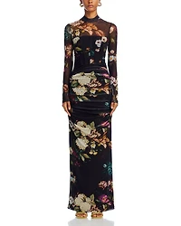 Lexington Floral High Neck Gown
