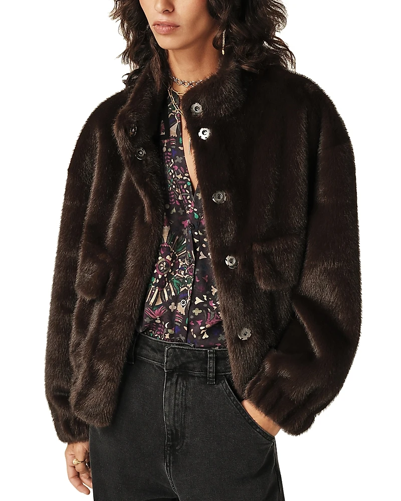 ba & sh Paros Faux Fur Coat