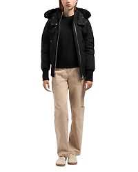 Debbie Shearling Trim Down Bomber Jacket
