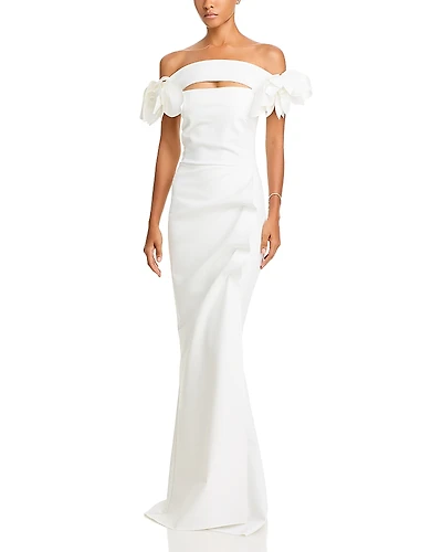 Chiara Boni La Petit Robe Gosiana Off-the-Shoulder Gown