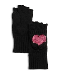 Aqua Heart Pop Top Mittens - Exclusive