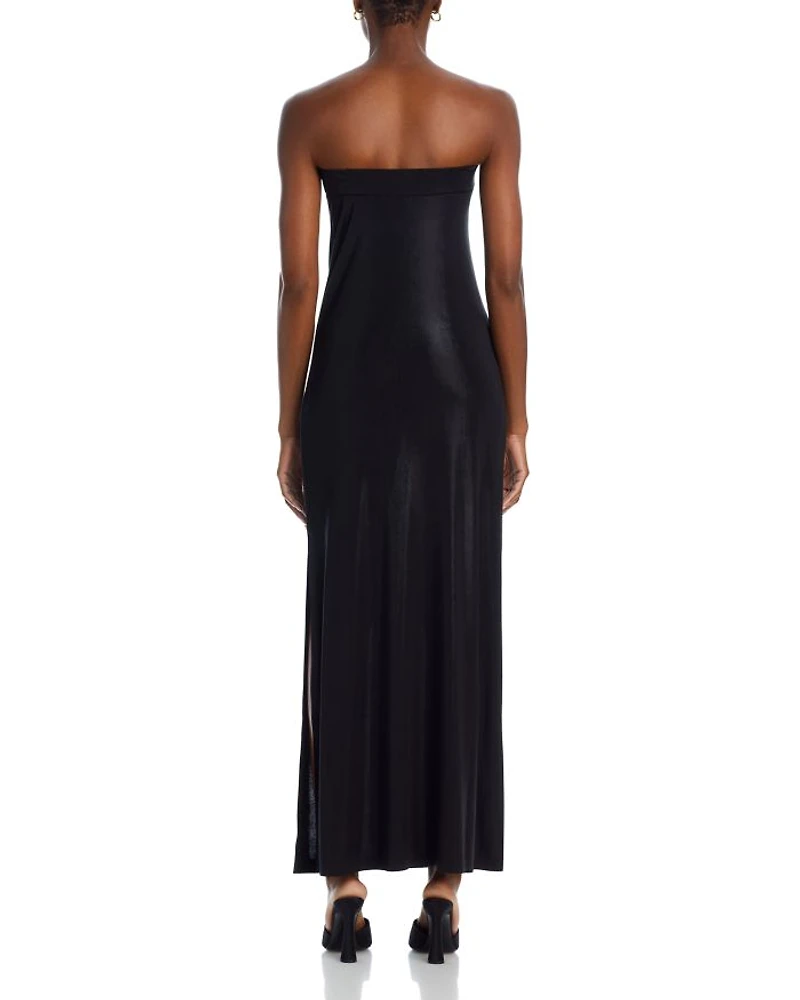 Strapless Side Slit Gown